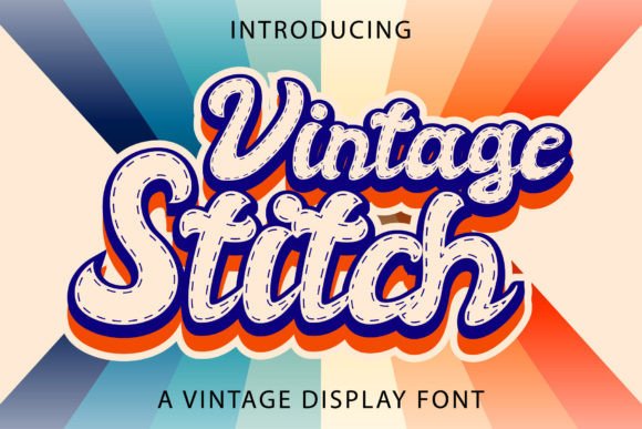 Vintage Stitch Font for Retro Campaign Design