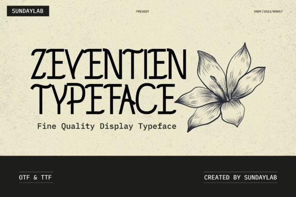 Zeventien Font: Vintage Display Style for Branding